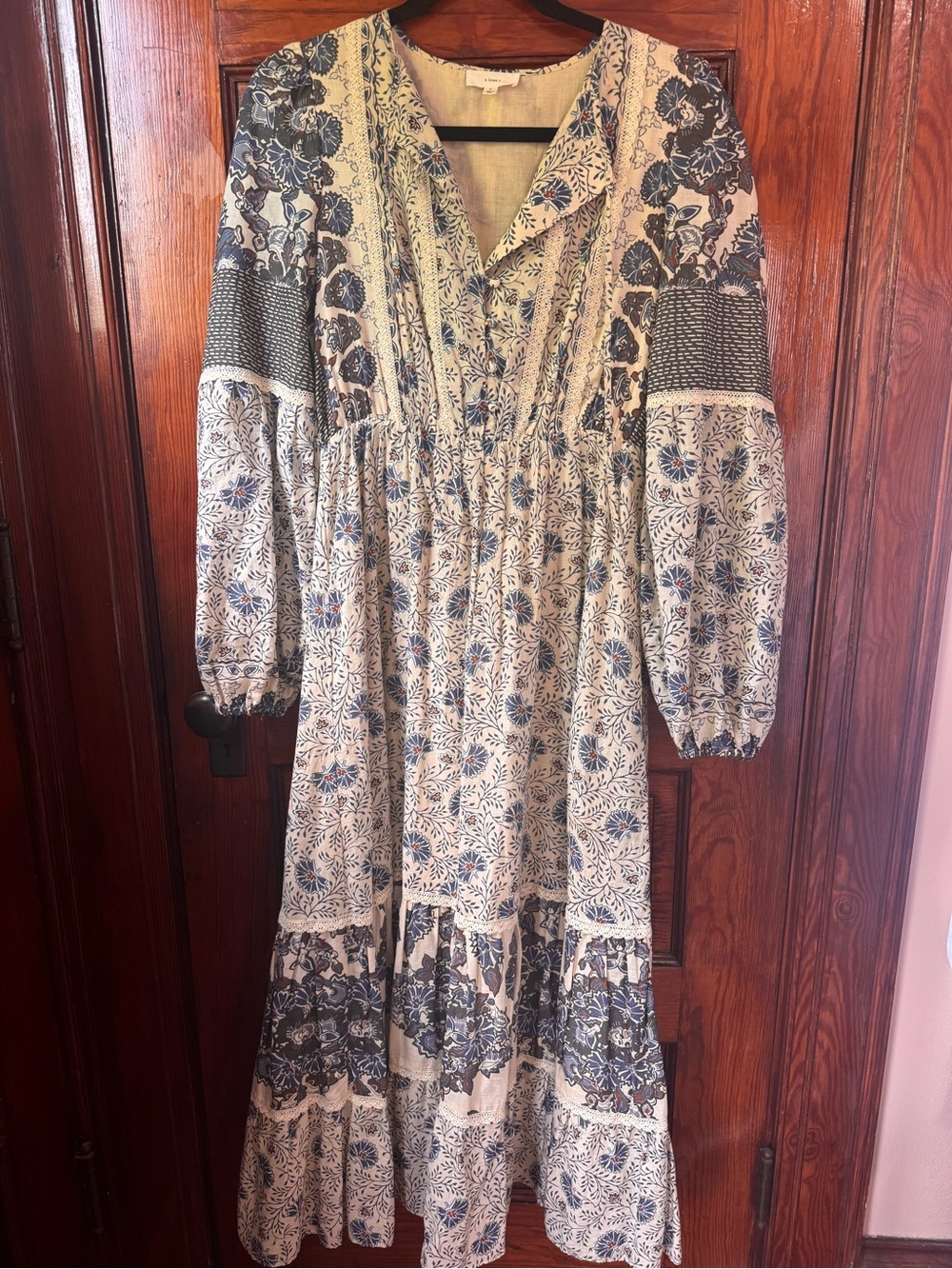 A Loves A Cotton Patchwork Boho Maxi Dress — Size Small